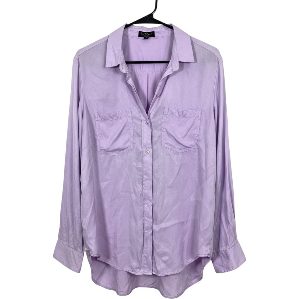 Velvet Heart Los Angeles Lavender Purple Roll Tab Button Down Shirt Medium